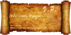 Váradi Panna névjegykártya